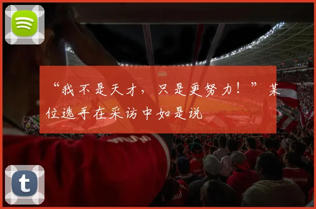 “我不是天才,只是更努力!”某位选手在采访中如是说